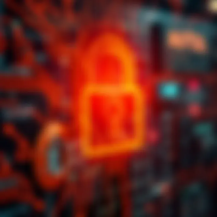 Cybersecurity Lock A digital lock symbolizing cybersecurity