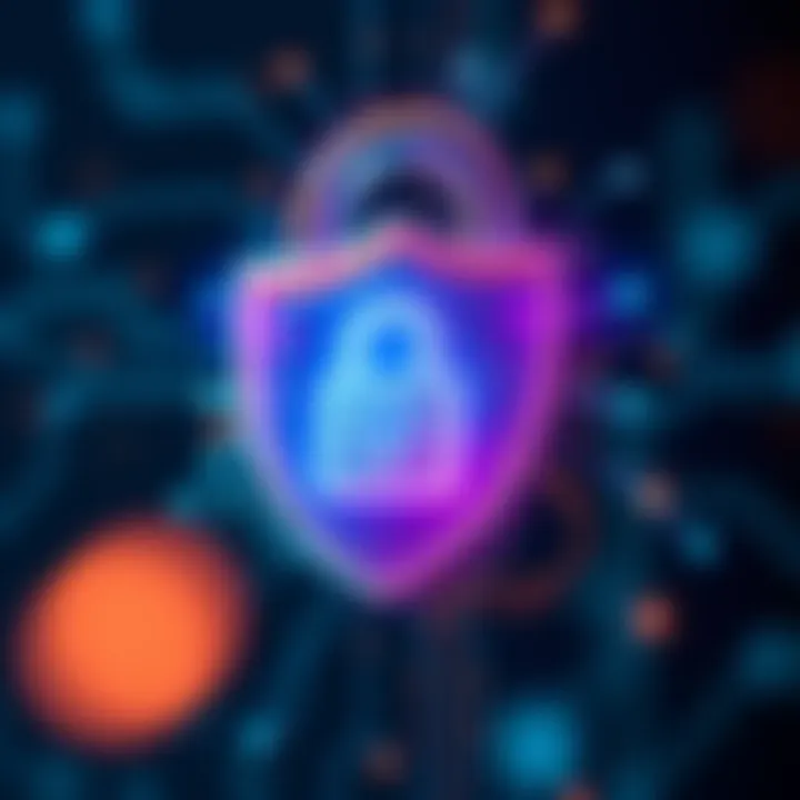 Conceptual depiction of a digital lock and shield symbolizing online security