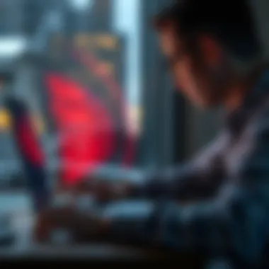 Analyzing Phishing Attempts A person analyzing a phishing attempt on a laptop