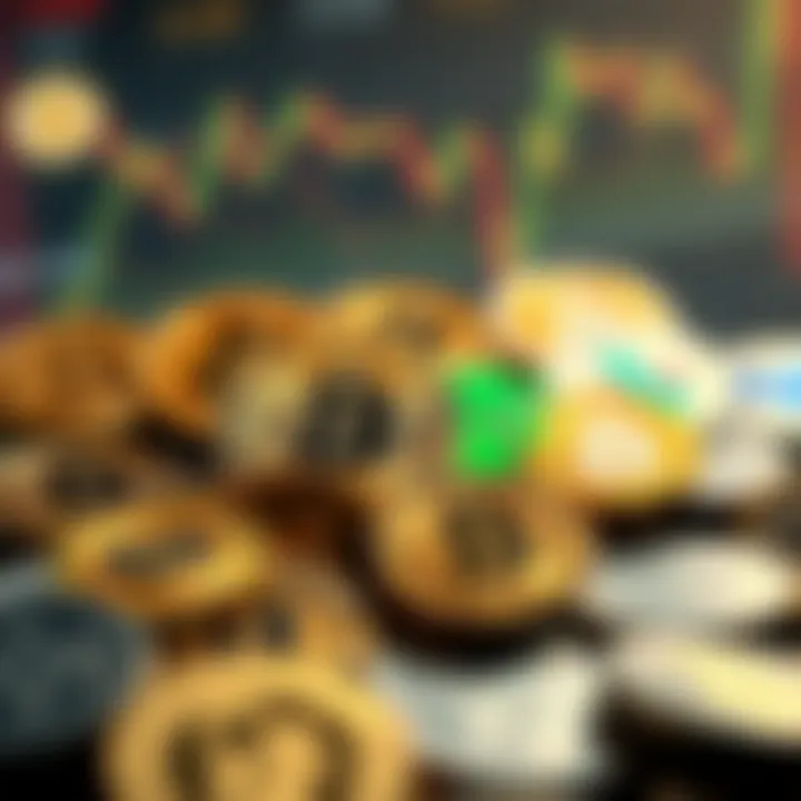 Diverse Cryptocurrencies Overview A digital representation of various cryptocurrencies