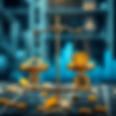 Balancing Risks and Rewards in Cryptocurrency A conceptual image of financial balance scales with cryptocurrencies