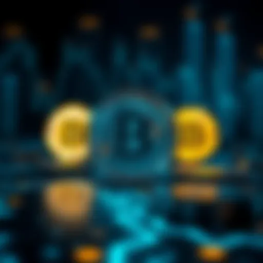 Conceptual representation of cryptocurrency ticker symbols