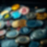 Visual representation of various cryptocurrency ticker symbols