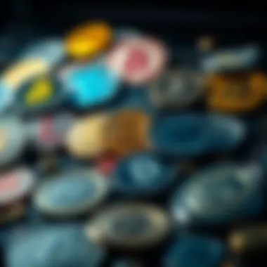 Diverse Cryptocurrency Ticker Symbols Visual representation of various cryptocurrency ticker symbols