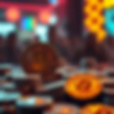 Community Engagement in the Crypto Space Illustration depicting community engagement through crypto coin visuals