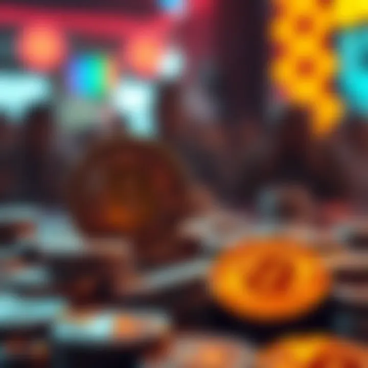 Community Engagement in the Crypto Space Illustration depicting community engagement through crypto coin visuals