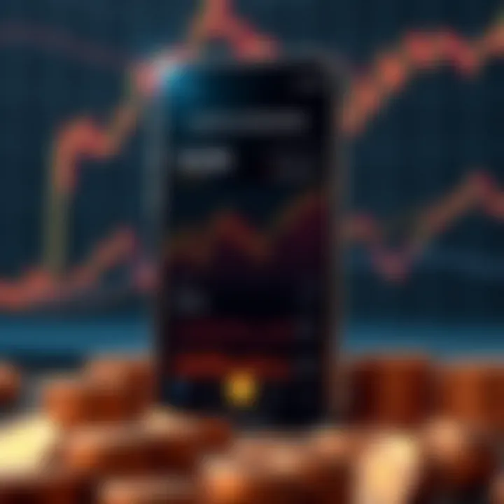 User interface of a cryptocurrency tracker app