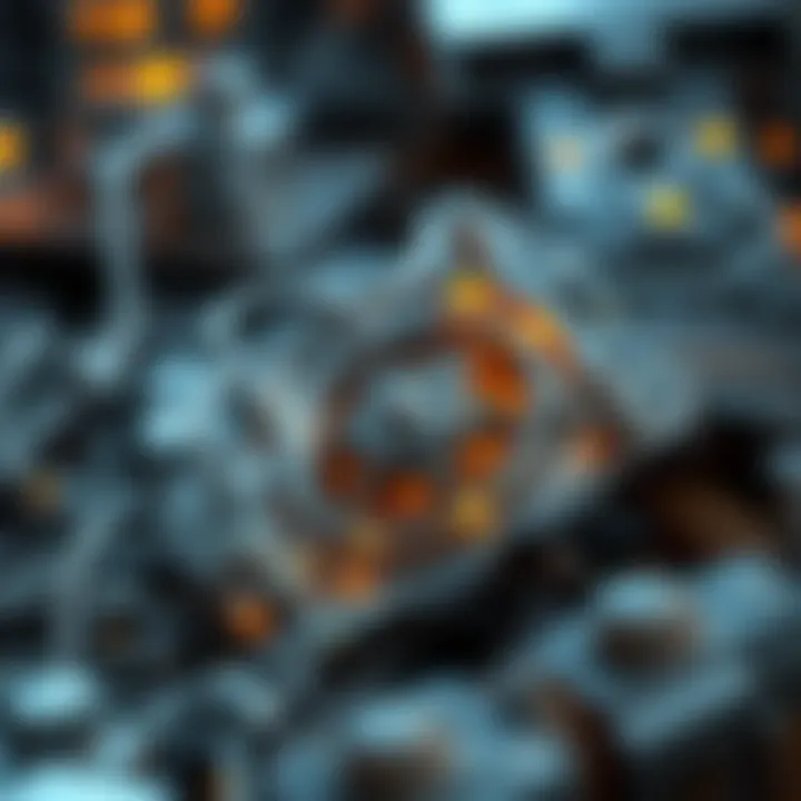 Blockchain Mechanism and Mining Diagram explaining blockchain technology and its relation to mining activities