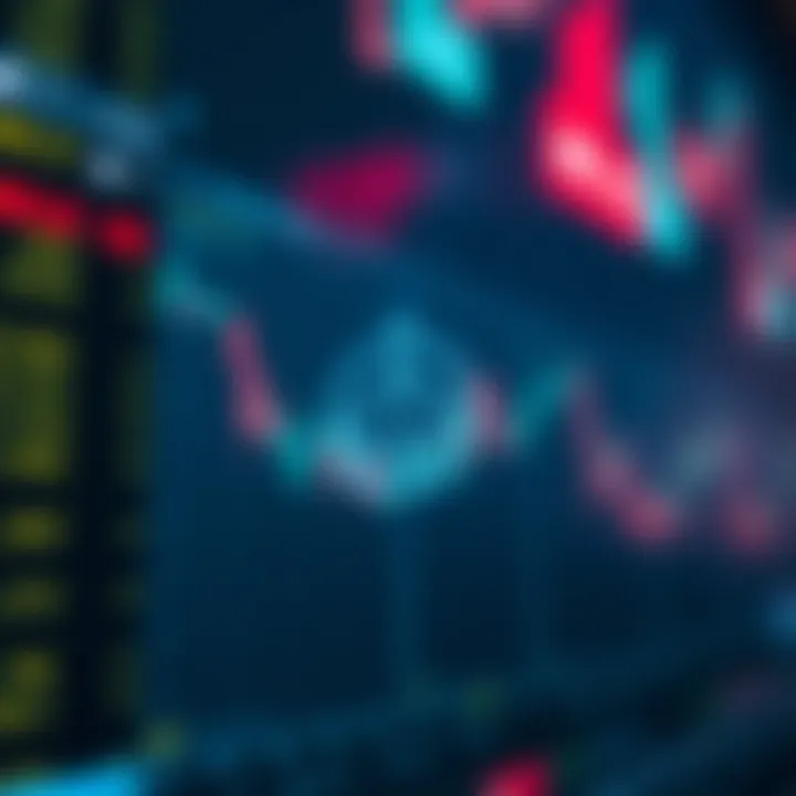 Market Analysis Through Ticker Symbols Visual representation of market analysis using ticker symbols