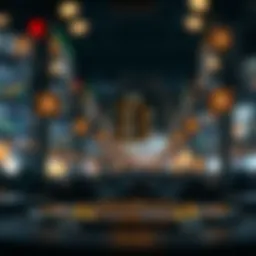 Conceptual representation of a ticker symbol in cryptocurrency