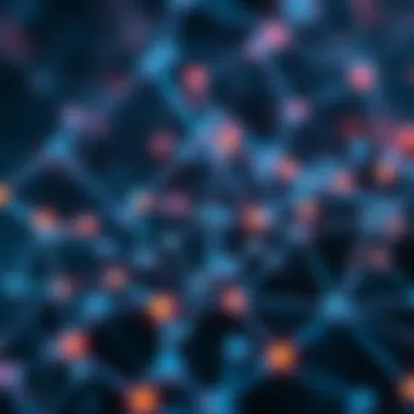 Blockchain technology illustrated with interconnected nodes