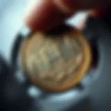 Detailed examination of a rare coin