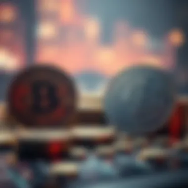 Cryptocurrency vs. Non-Fungible Tokens Visual differentiation between traditional cryptocurrencies and NFTs