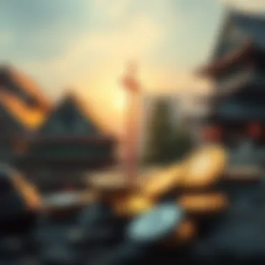 Traditional Assets vs. Cryptocurrencies in Economic Downturns An illustration showing the contrast between traditional financial assets and cryptocurrencies during economic downturns