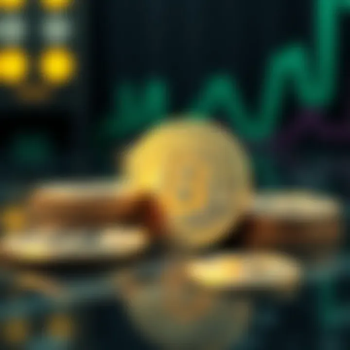 Visual representation of digital currencies in relation to the dinar