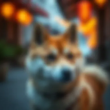 Cultural depiction of Shiba Inu in digital art