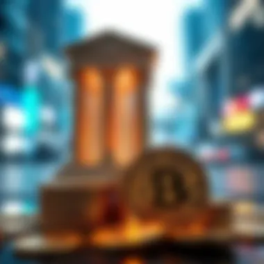 Collaboration in Financial Innovation Symbolic representation of the collaboration between traditional banking and cryptocurrency.