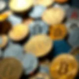 A visual representation of various cryptocurrency tokens.
