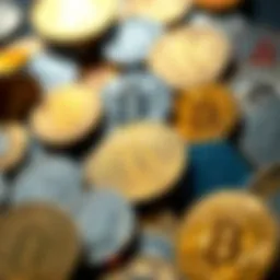 A visual representation of various cryptocurrency tokens.